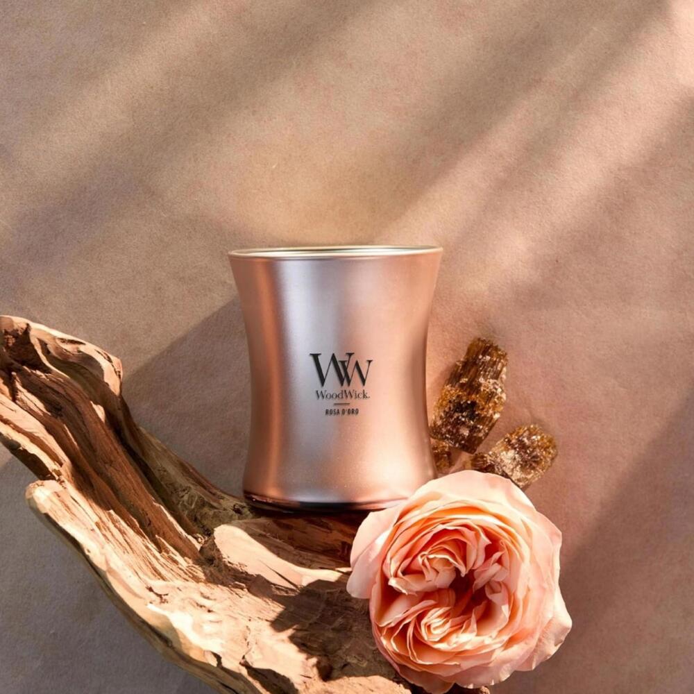 WoodWick‎ Rosa D'Oro 9.7oz Candle Crackling Wick Precious Metals Collection - Picture 5 of 8